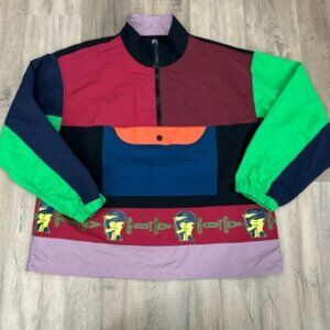 Brain Dead x Gotcha Multicolor Nylon Half Zip Pullover Windbreaker Jacket XL